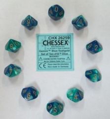 Gemini Blue / Teal with Gold - D10 CHX 26259